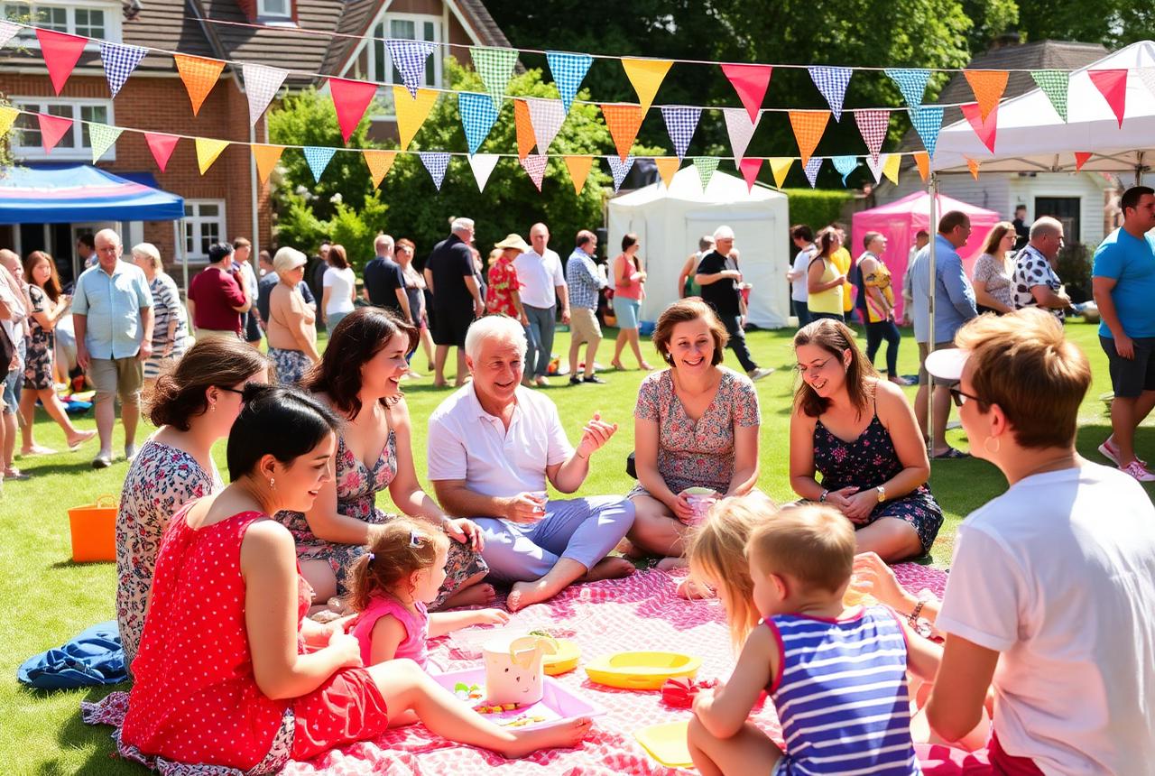 Residents enjoying a community event